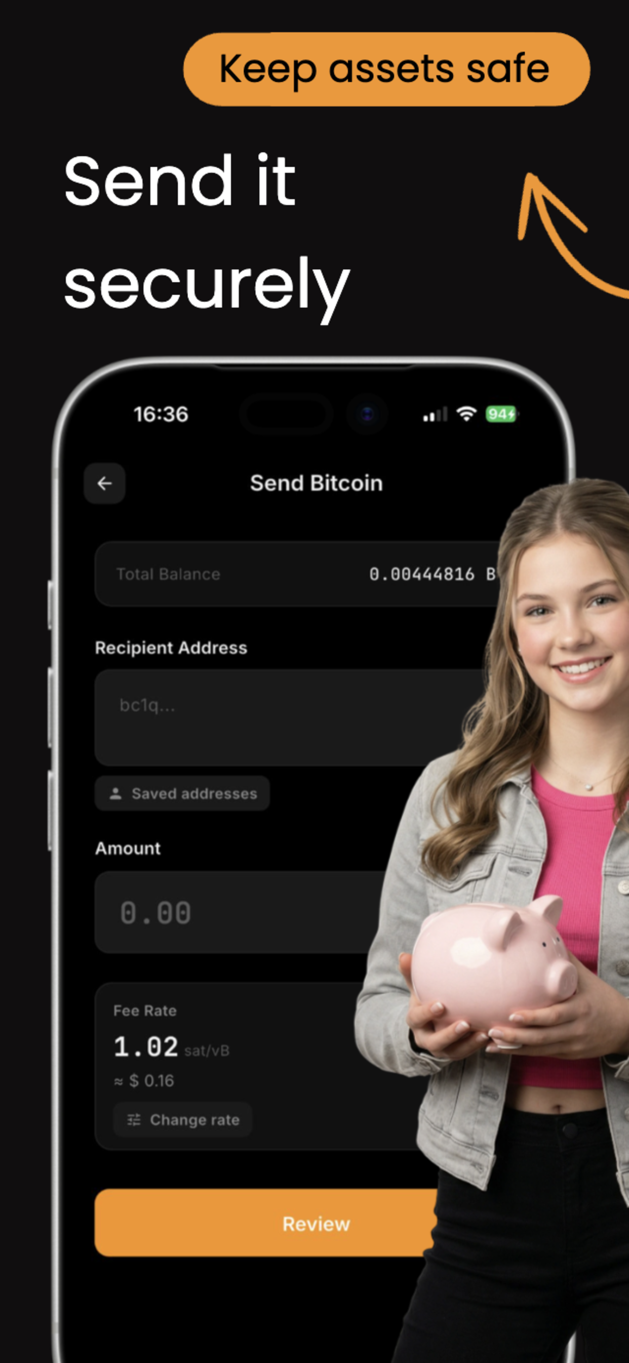 Send Bitcoin screen